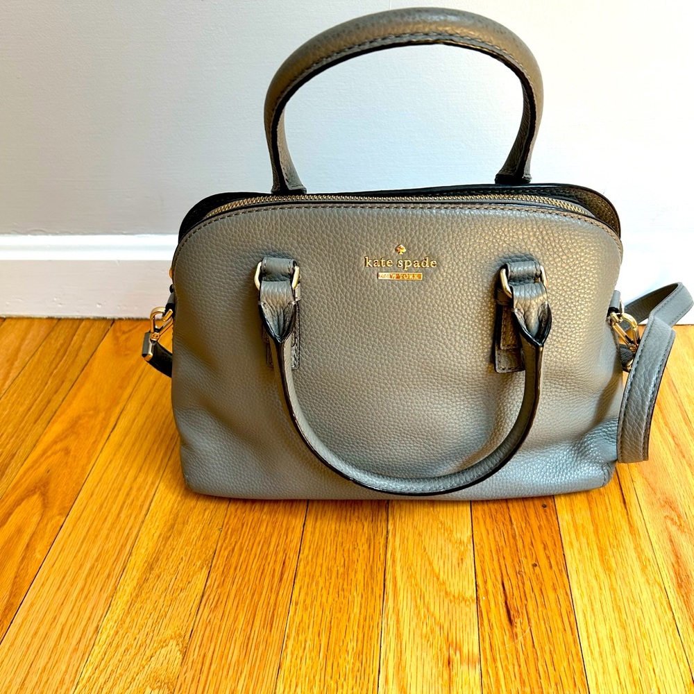 Kate Spade Gray Leather Satchel Handbag